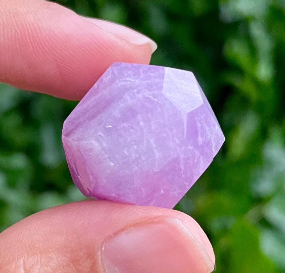 Faceted Kunzite Crystal: Small Pink Purple Geo Sphere (23mm) 16.2g