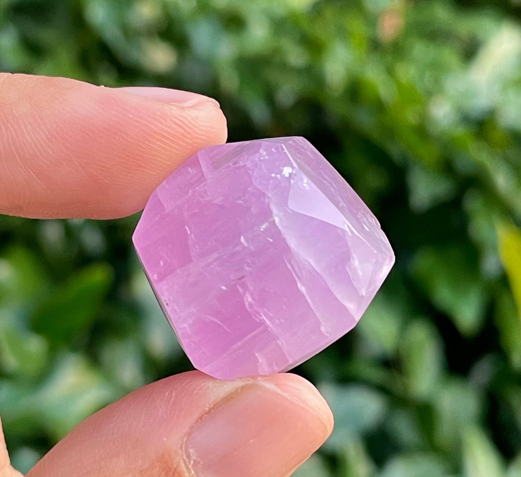 Faceted Kunzite Crystal Sphere: Pink Purple Gemstone (25mm) 18.5g