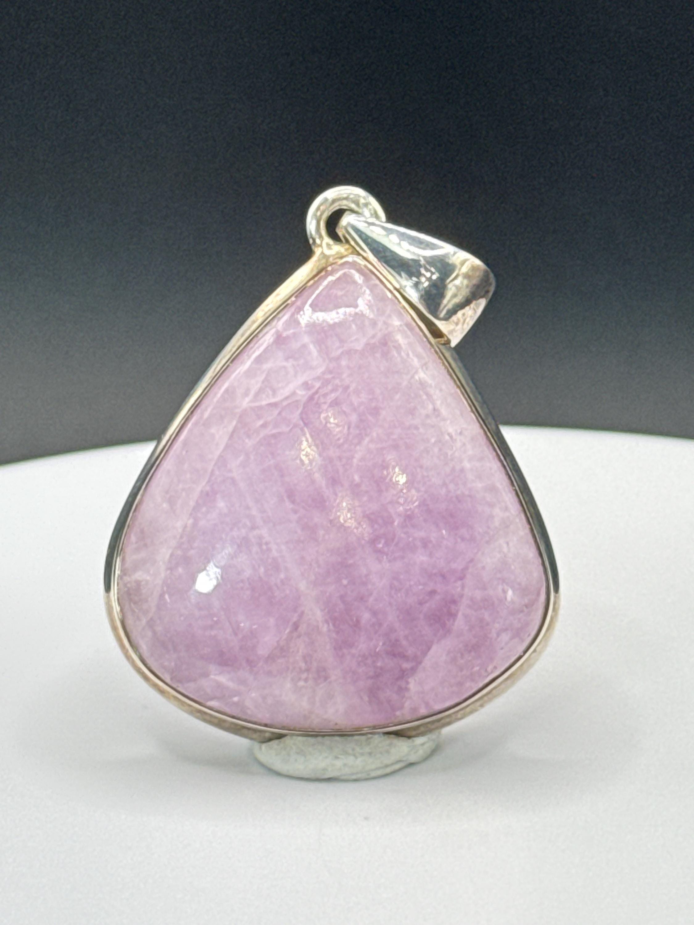 Natural Pink Kunzite Sterling Silver Charm | Heart-soothing Crystal Jewelry Natural Pink Kunzite Sterling Silver Charm | Heart-soothing Crystal Jewelry