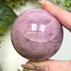 Kunzite Sphere | 55mm | - #2 (polished Pink Crystal Ball, Heart Chakra, Healing Stone, Love)
