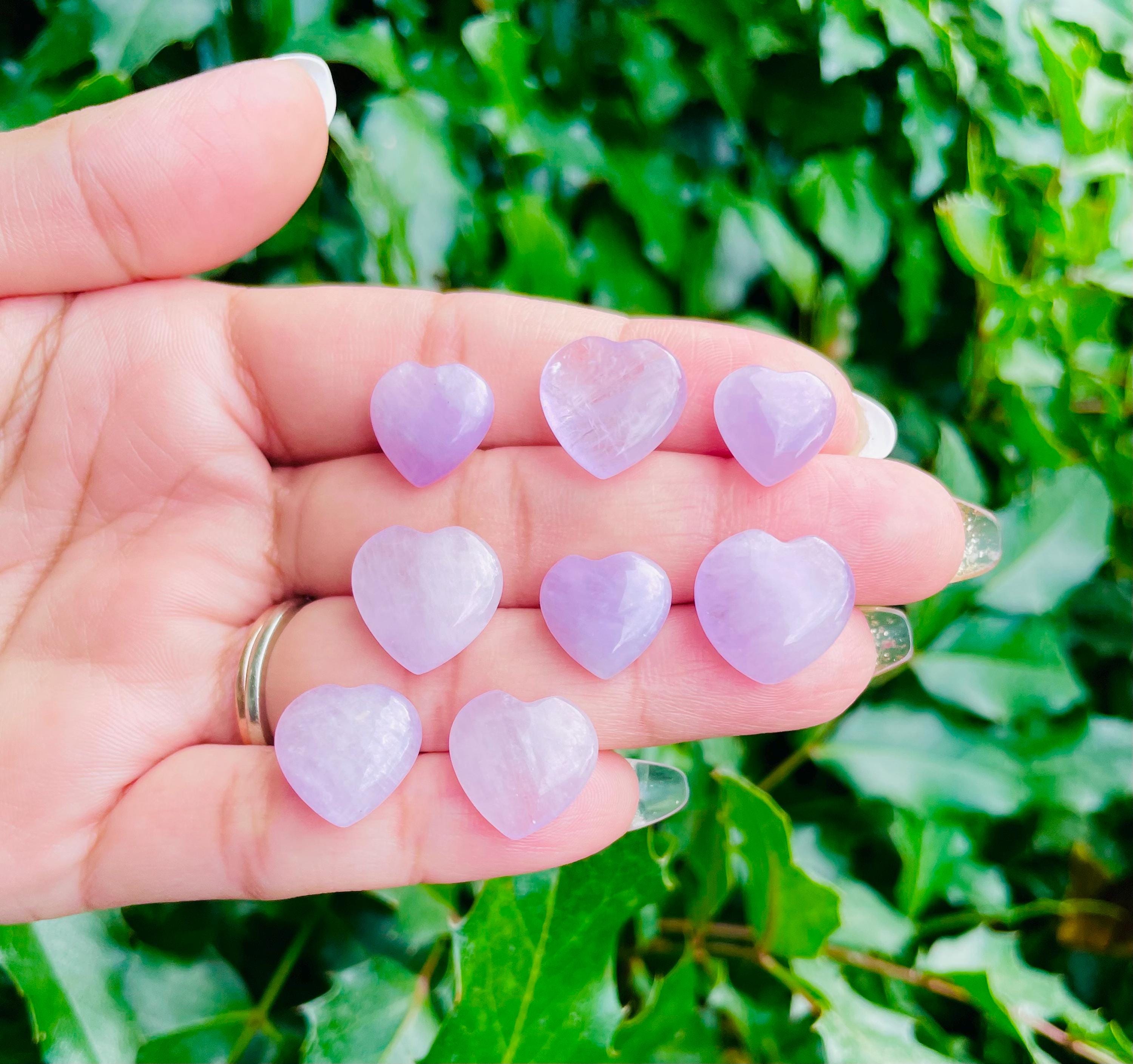 Tiny Kunzite Heart Crystal: Pink Purple Gemstone (10-13mm)