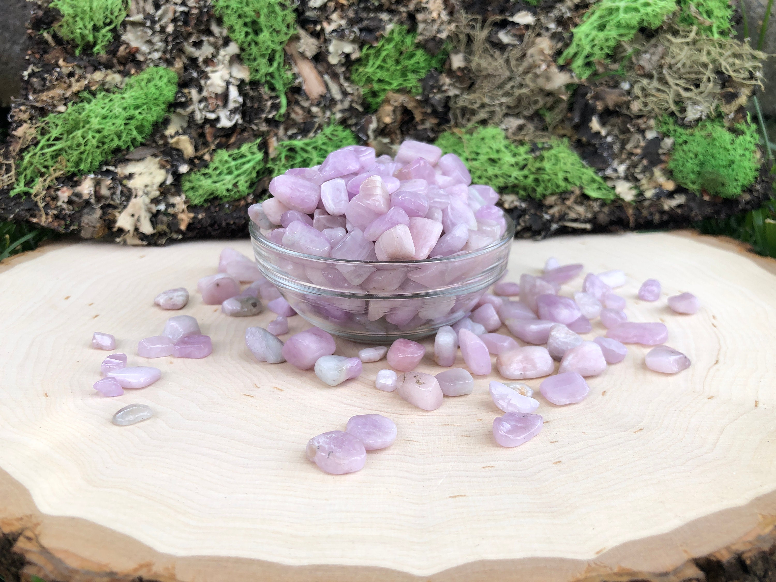 Kunzite Tumbled Chips | One Ounce | Healing Crystal | Reiki | Meditation | Wire Wrap
