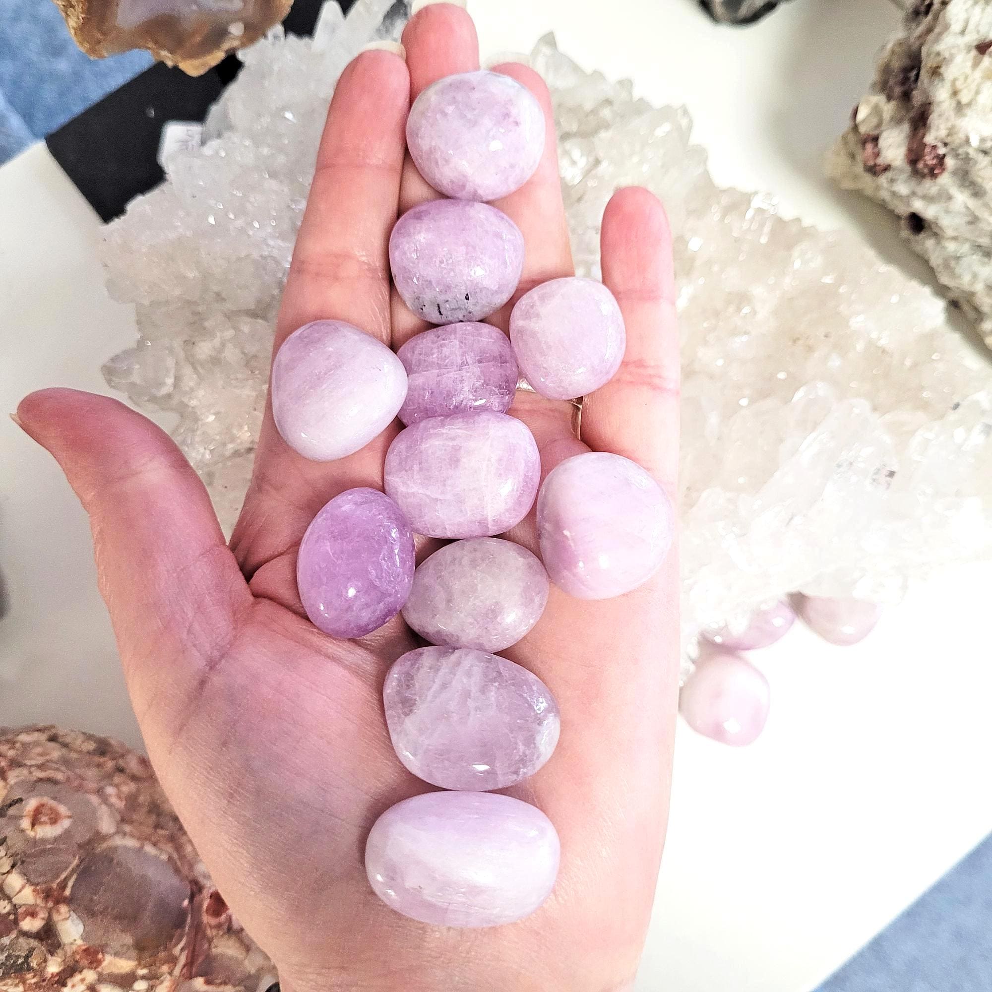 Kunzite Crystal Tumble Stones • Calm And Balanced Energy • Ethically Sourced