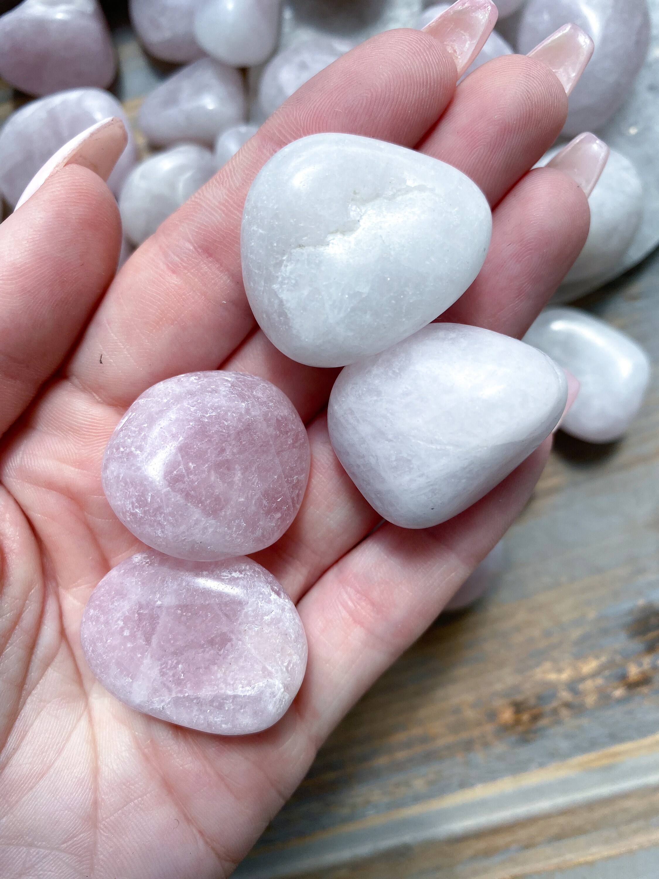 Pale Kunzite Tumble Stone - Protection - Self Love - Healing Crystal - Self Care - Pink Kunzite - White Kunzite