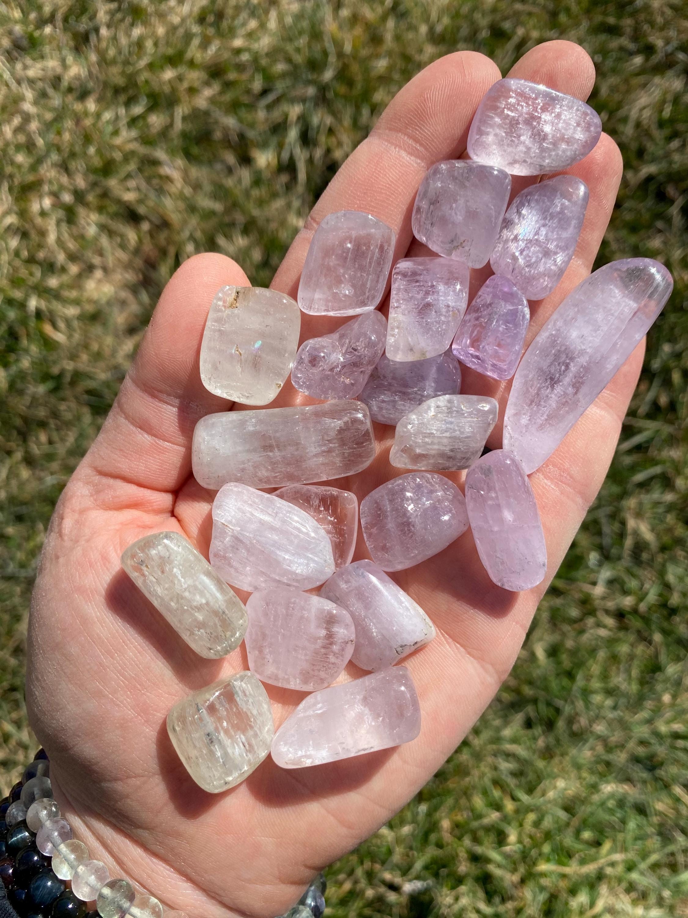 Kunzite Tumbled Stone (grade A+) Multiple Sizes Available - Tumbled Kunzite Crystal - Polished Kunzite Gemstone