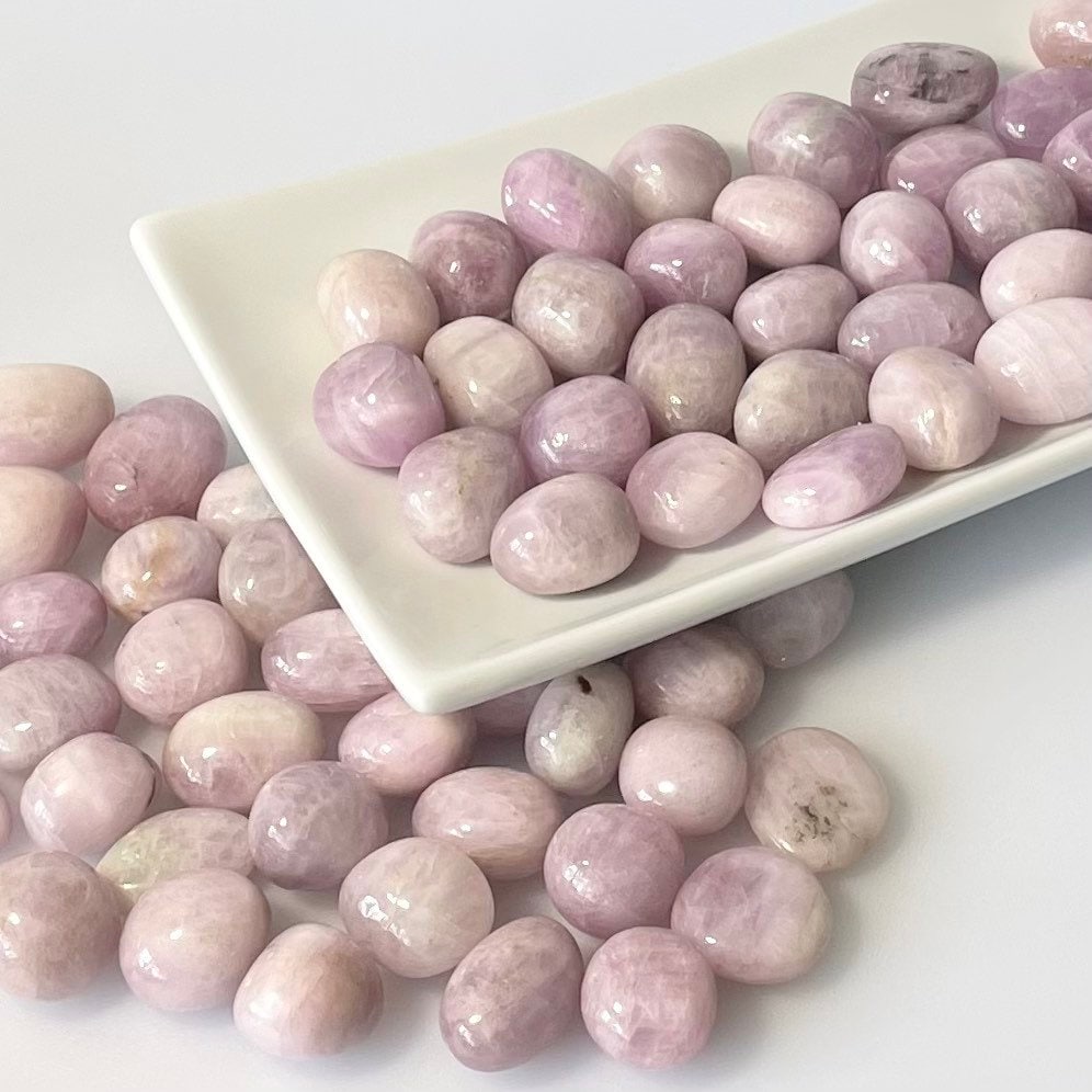 Kunzite Tumbles Dissolves Negativity While Raising Your Vibration, Heals Heartbreak And Provides Divine Love