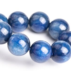 10-11MM Kyanite Beads Blue Bracelet Grade AAA Genuine Natural Round Gemstone 8" (119296h-1171)