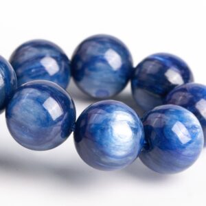10mm Kyanite Beads Deep Blue Bracelet Grade Aaa Genuine Natural Round Gemstone 8" Bulk Lot Options (119294h-1171)