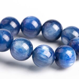 8-9mm Kyanite Beads Blue Bracelet Grade Aaa Genuine Natural Round Gemstone 7.5" (119287h-1230)