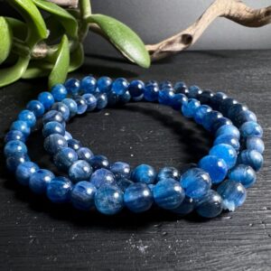 Blue Kyanite Bracelet 6mm | Intense Blue Beads | Throat Chakra Energy Jewelry