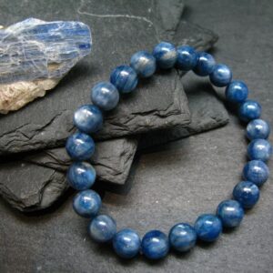 Blue Kyanite Genuine Bracelet ~ 7 Inches ~ 8mm Round Beads