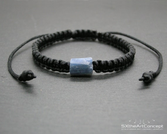 Blue Kyanite Bracelet, Stacking Wristband, Calming Stone, Unisex Jewelry