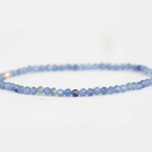 Blue Kyanite Stretch Bracelet, Genuine Blue Gemstone Jewelry