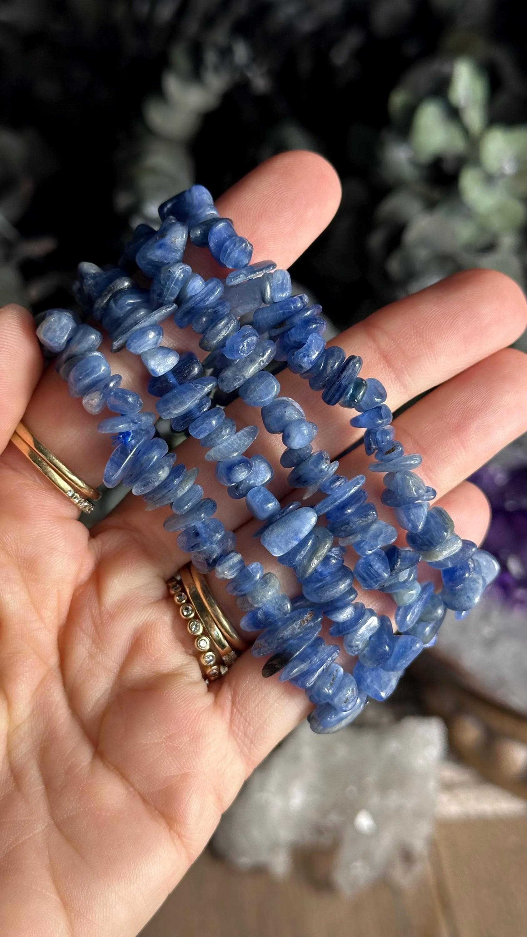 Chip Kyanite Beaded Bracelet, Chipped Style Bead