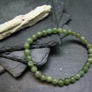 Green Kyanite Genuine Bracelet ~ 7 Inches ~ 6mm Round Beads