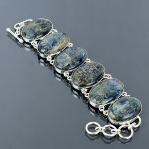 Handmade Kyanite Bracelet: 925 Sterling Silver Adjustable Gemstone Jewelry