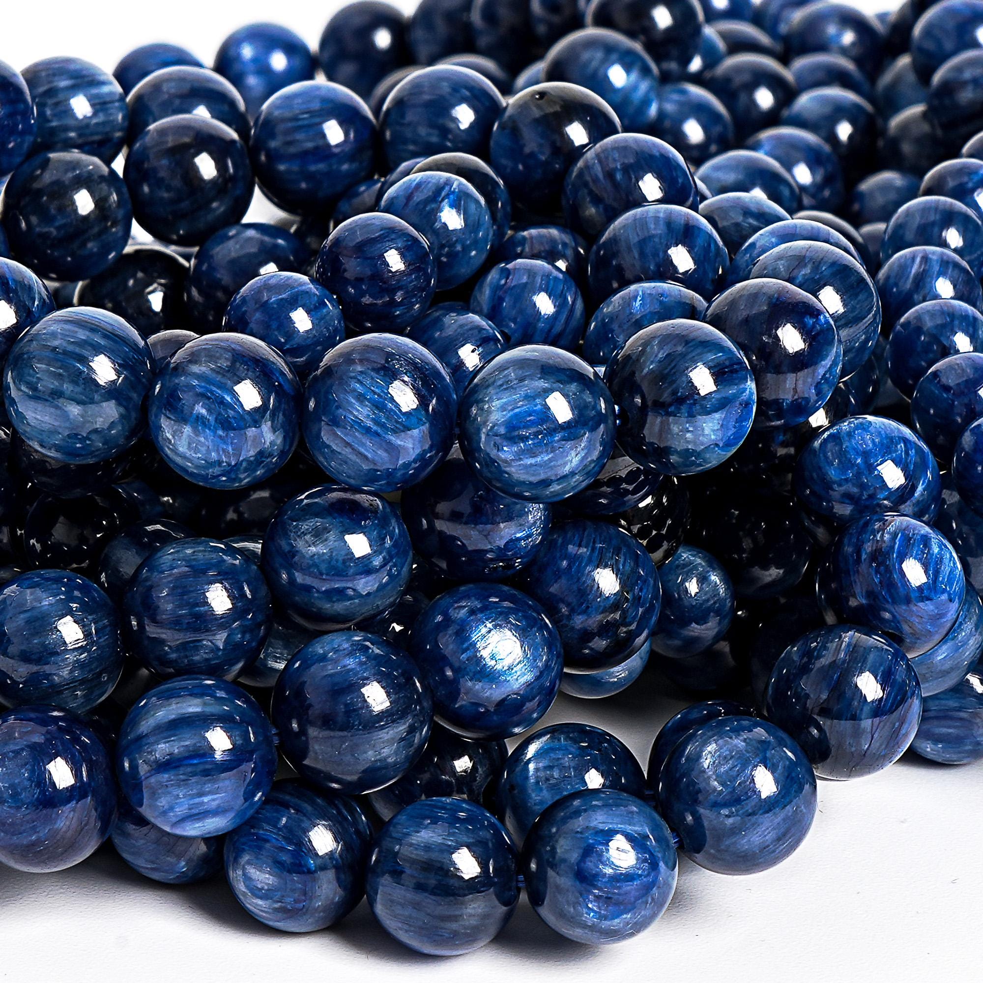 Natural Blue Kyanite Bracelets 6.5" Kyanite Bracelet 8mm Grade Aaa Round Bead Bracelet Gemstone Bracelet