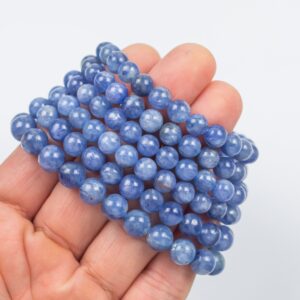 Natural Kyanite Quality- Stretchy Bracelet , 7 Inches, One Size Fits All- Stackable Bracelet Aaa Quality Gemstone Beads