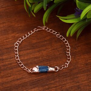 Natural Kyanite Rough Gemstone Chain Bracelet Handmade Bracelet Copper Bracelet Wedding Bracelet | Gifts For Her Adjustable Bracelet