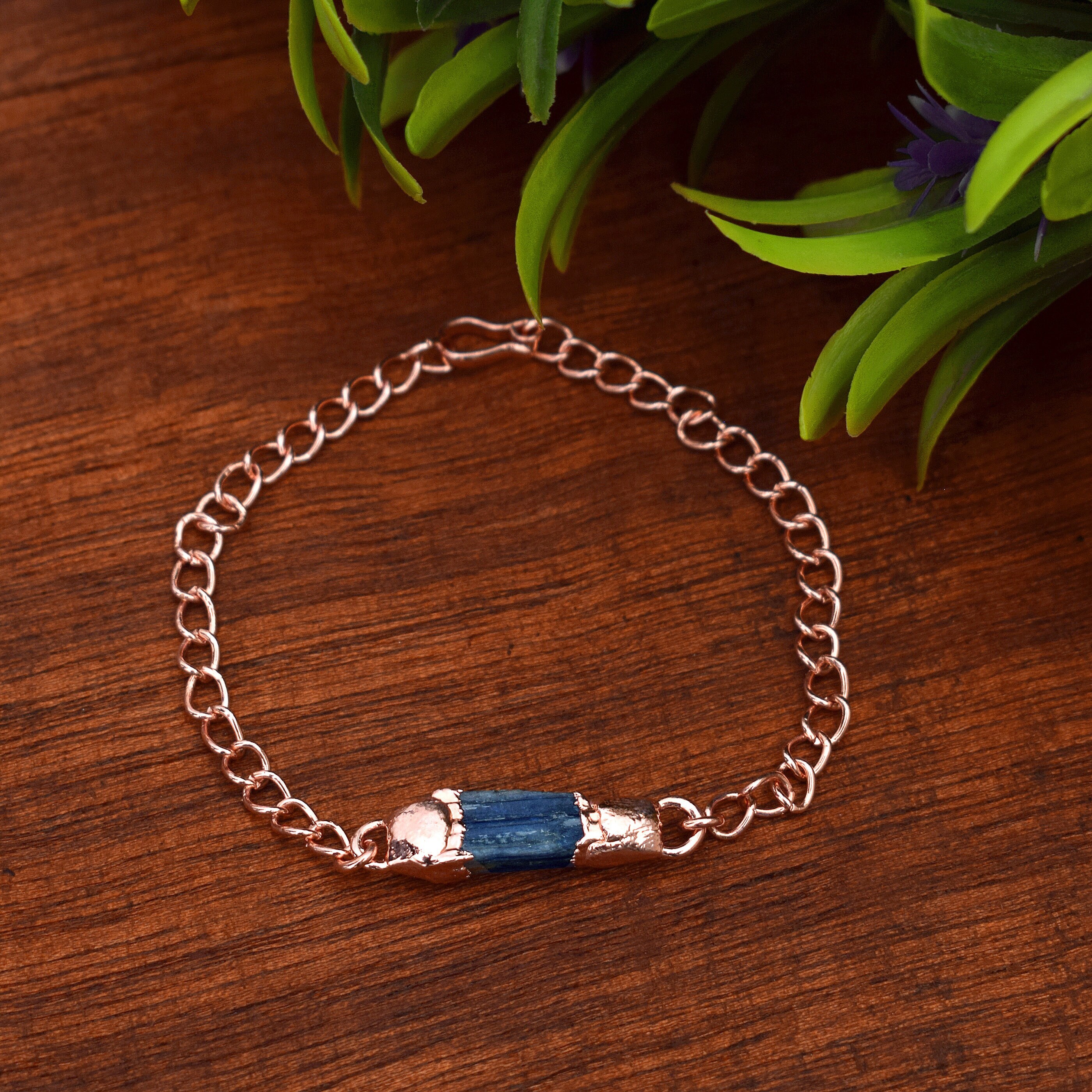 Natural Kyanite Rough Gemstone Chain Bracelet Handmade Bracelet Copper Bracelet Wedding Bracelet | Gifts For Her Adjustable Bracelet