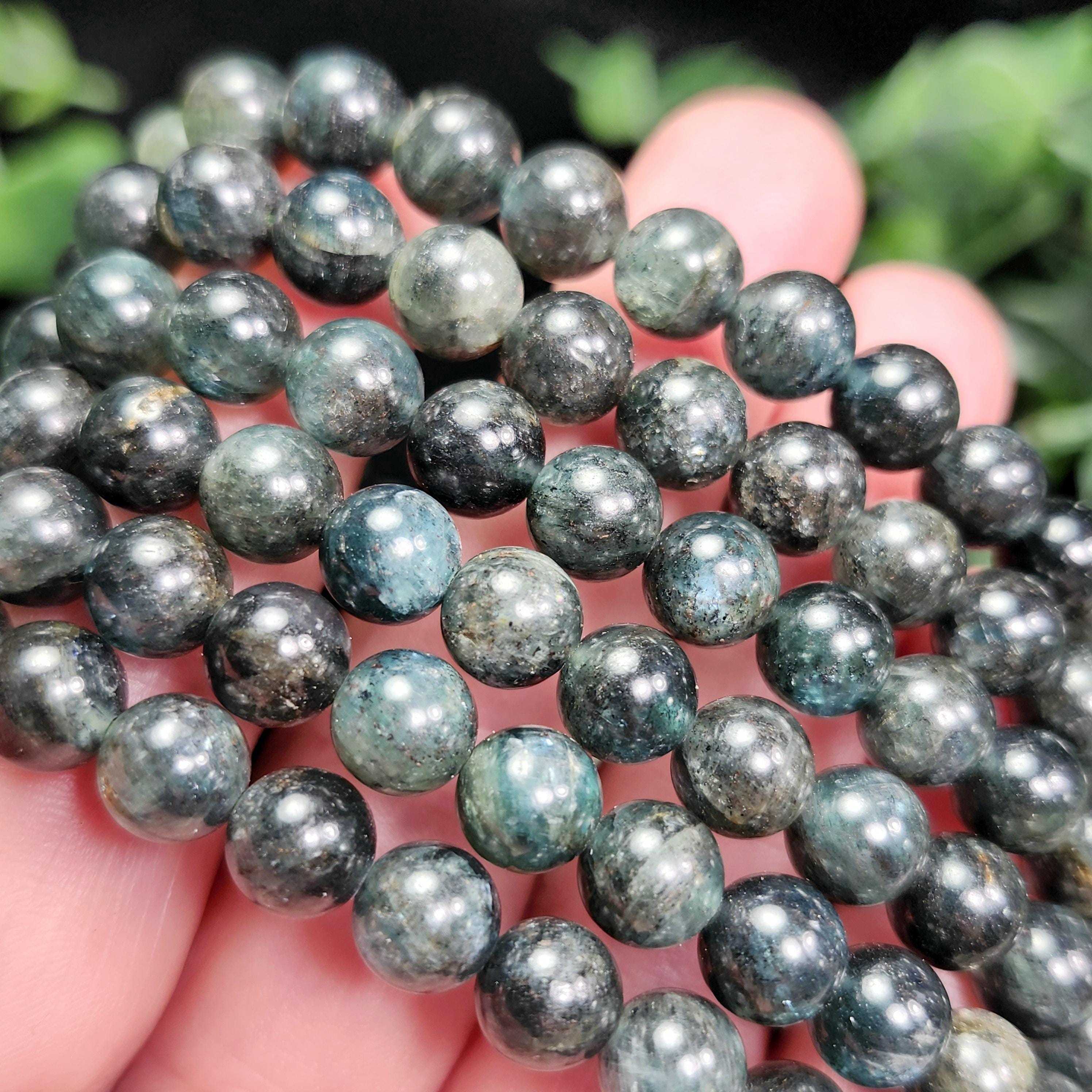 Teal Kyanite Bracelet - Kyanite Beaded Bracelet - Teal Kyanite Beads - Kyanite Jewelry - Crystal Bracelet - Kyanite Beads - Kyanite Bracelet