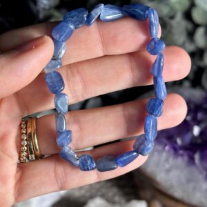 Tumbled Kyanite Beaded Bracelet, 6mm, Tumble Style Bead