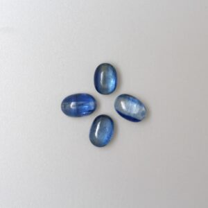 4 Pcs Natural Blue Kyanite Cabochon Lot, Oval Gemstones, Mixed Sizes - 13.32ct