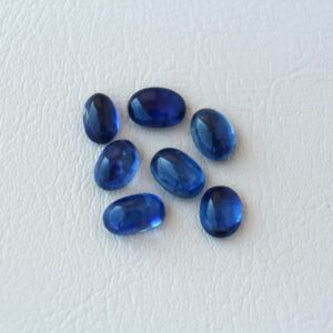 7 Pcs Blue Kyanite Gemstone Lot - Oval Cabochon 8.37ct, Mixed Sizes - Natural from Nepal