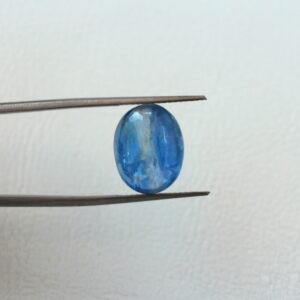 Blue Kyanite Natural Loose Gemstone, Oval Shape with Smooth Cabochon Cut - 11x13mm, 8.47ct