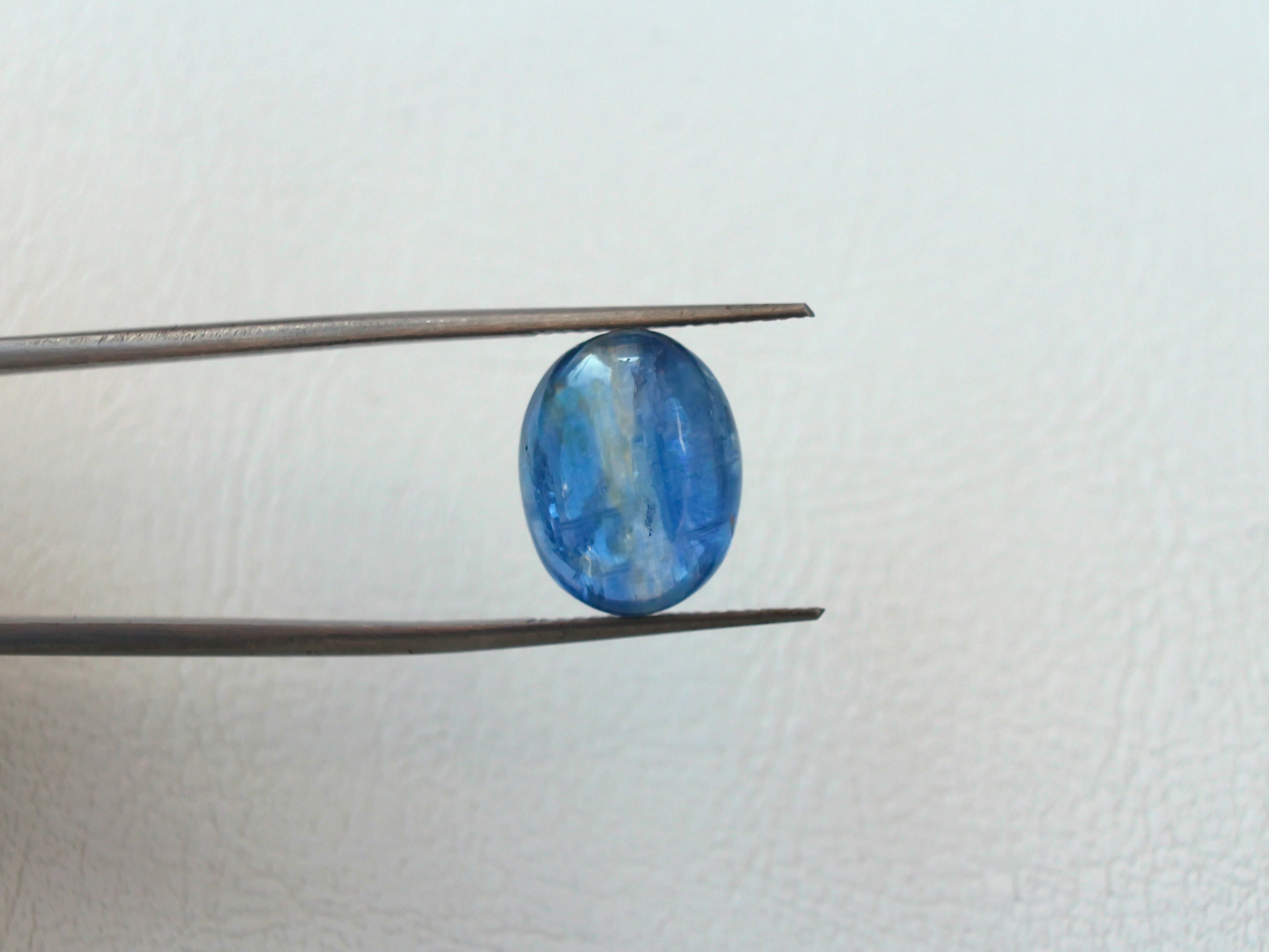 Blue Kyanite Natural Loose Gemstone, Oval Shape With Smooth Cabochon Cut - 11x13mm, 8.47ct Blue Kyanite Natural Loose Gemstone, Oval Shape With Smooth Cabochon Cut - 11x13mm, 8.47ct