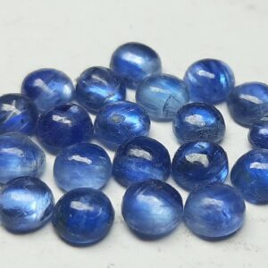 Natural Blue Kyanite Round Cabochon Gemstone: Aaa Quality (3-7mm)