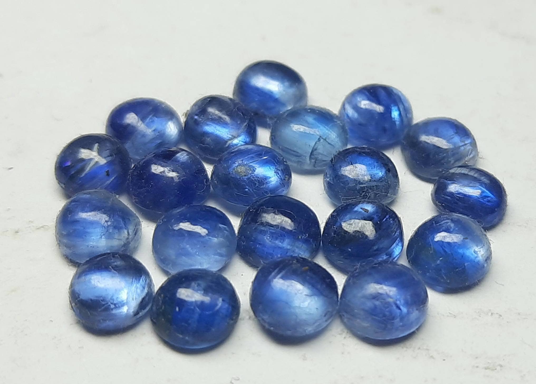 Natural Blue Kyanite Round Cabochon Gemstone: Aaa Quality (3-7mm)