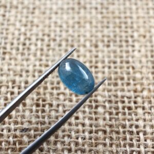 Teal Blue Kyanite Oval Cabochon Gemstone, Natural Green Blue Colour - 8x12mm, 5ct