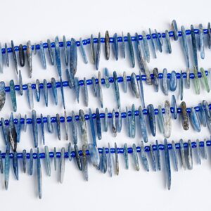 12-24x3-5mm Blue Kyanite Beads Grade Aa Natural Gemstone Stick Pebble Chip Loose Beads 15" Bulk Lot Options