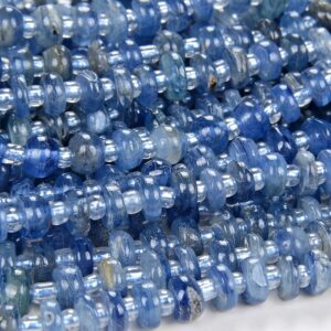 5-6mm Natural Kyanite Gemstone Pebble Nugget Slice Loose Beads (a216)
