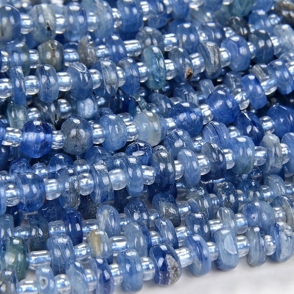 5-6mm Natural Kyanite Gemstone Pebble Nugget Slice Loose Beads (a216) 5-6mm Natural Kyanite Gemstone Pebble Nugget Slice Loose Beads (a216)
