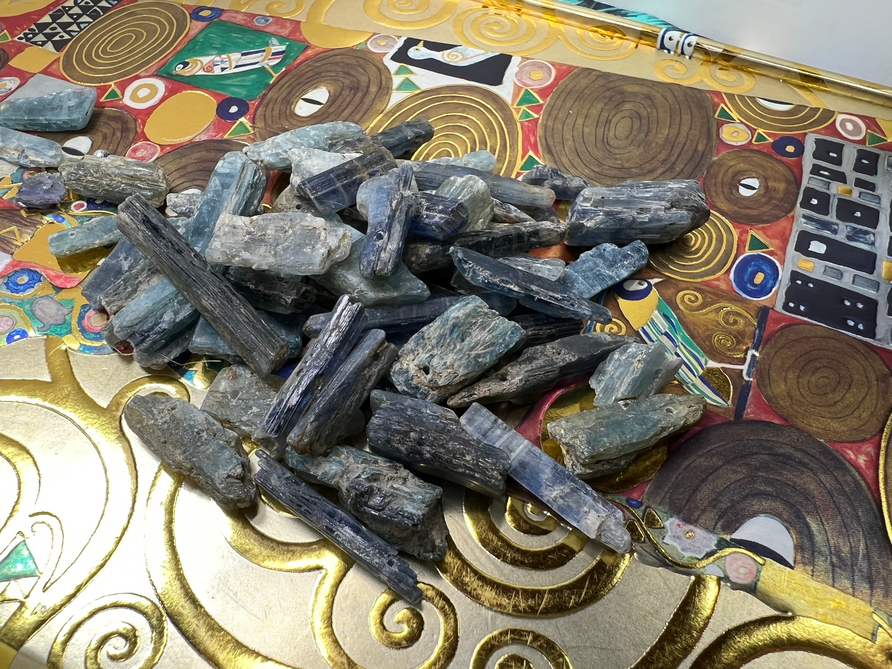 Beads Natural Blue Kyanite Uneven Thick And Thin Rustic Nugget Spike Shard Beads 14-22mm Freeform Kyanite Beads Jewellery / 3 Beads