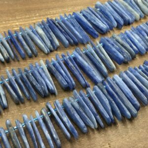 Blue Kyanite Sticks Beads Raw Kyanite Shard Slice Nugget beads Rough Gemstone beads Jewelry Making kyanite Pendants 15.5" full strand