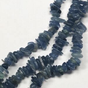 Kyanite Gemstone Chips. 16" strand of high quality 6-8mm Kyanite beads.  Facilitates meditation and cleansing of negative energy.