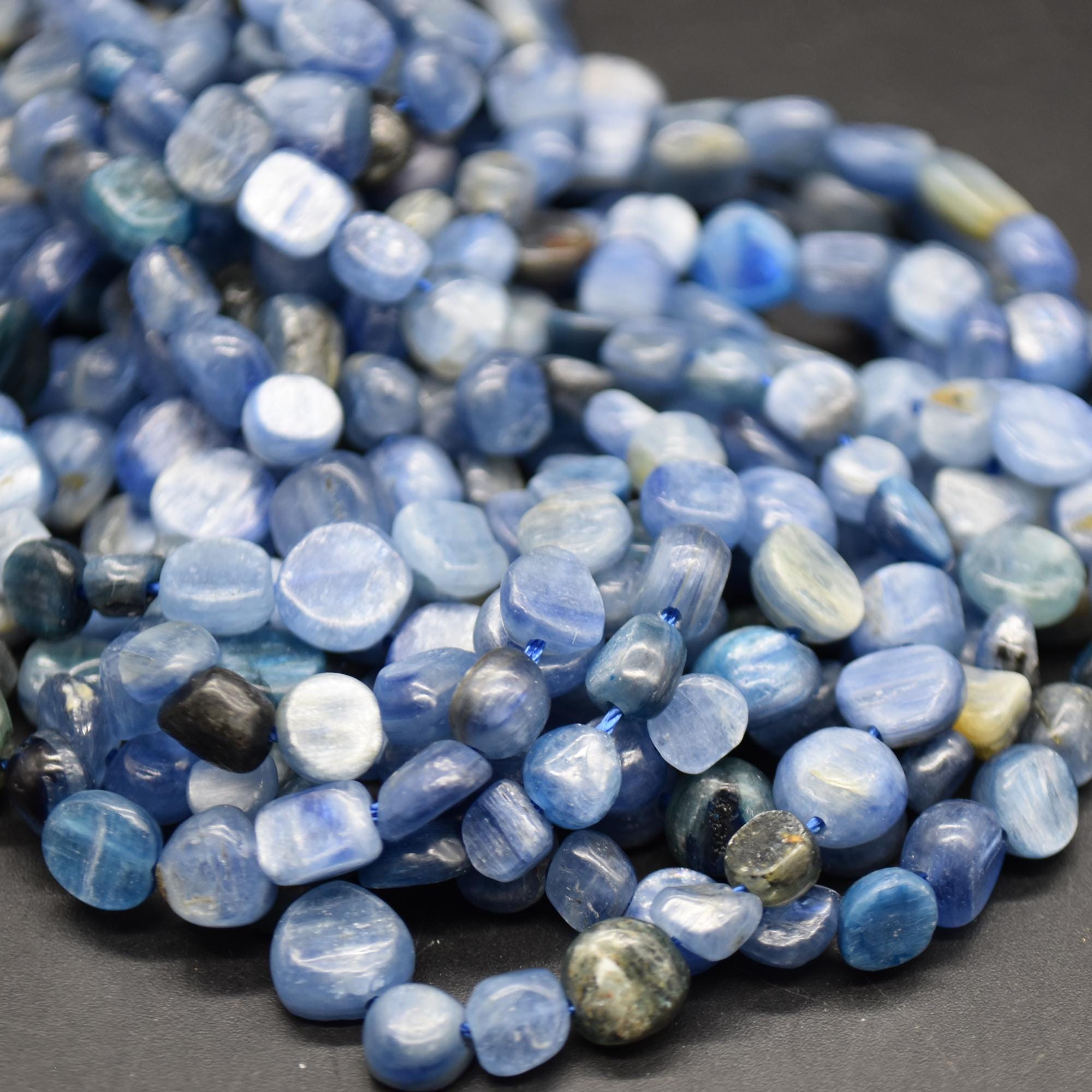Kyanite Gemstone Tumblestone Nugget Pebble Beads - 5mm - 8mm - 15" Strand