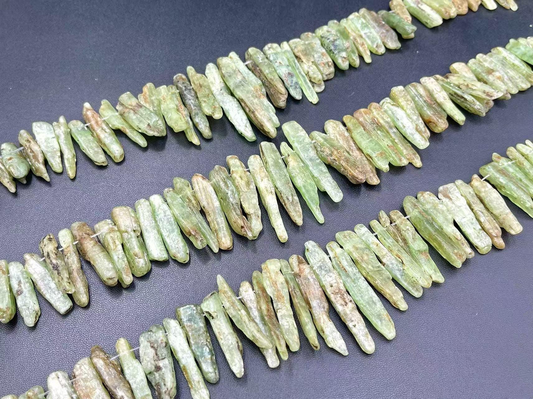 Green Kyanite Sticks Beads Raw Kyanite Shard Slice Beadspolished Gemstone Beads Jewelry Making Kyanite Crystal Pendants 15.5" Full Strand Green Kyanite Sticks Beads Raw Kyanite Shard Slice Beadspolished Gemstone Beads Jewelry Making Kyanite Crystal Pendants 15.5" Full Strand