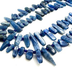 Natural Blue Kyanite Freeform Chip Irregular Slab Flat Shapes Stick Gemstone Beads - Pgs214