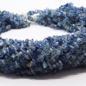Natural Blue Kyanite Plain Uncut Chip Beads, Kyanite Smooth Uncut Nugget, Blue Kyanite Beads For Jewelry Making 34" Strand Approx.
