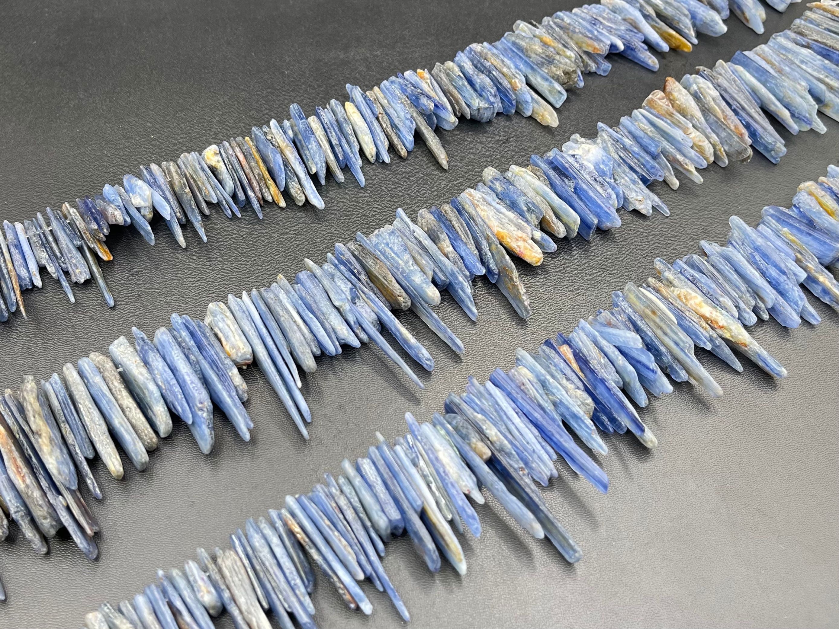 Natural Kyanite Sticks Raw Kyanite Shard Slice Kyanite Beads Natural Kyante Gemstone Beads Kyanite Pendant Beads 15.5" Full Strand