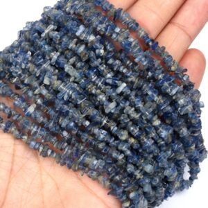Natural Kyanite Uncut Chips Raw Gemstone Beads 34 "Strand AAA Blue kyanite Rough Nugget Polish Beads Kyanite Beads Kyanite Chips For Jewelry