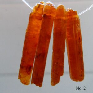 Orange Raw Kyanite 18-23mm Stick Beads -4 Pcs Focal Natural Spike- Jewelry Making-craft Beads