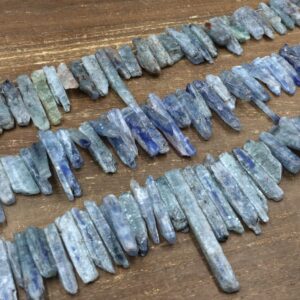 Polished Kyanite Sticks Beads Raw Kyanite Shard Slice Nugget beads Natural Kyante Gemstone Beads Kyanite Pendant Beads 15.5" full strand