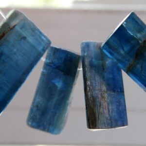 Raw Blue Kyanite Rectangle 14-17mm Beads- 4 Focal Pcs- Jewelry Making -craft Natural Beads