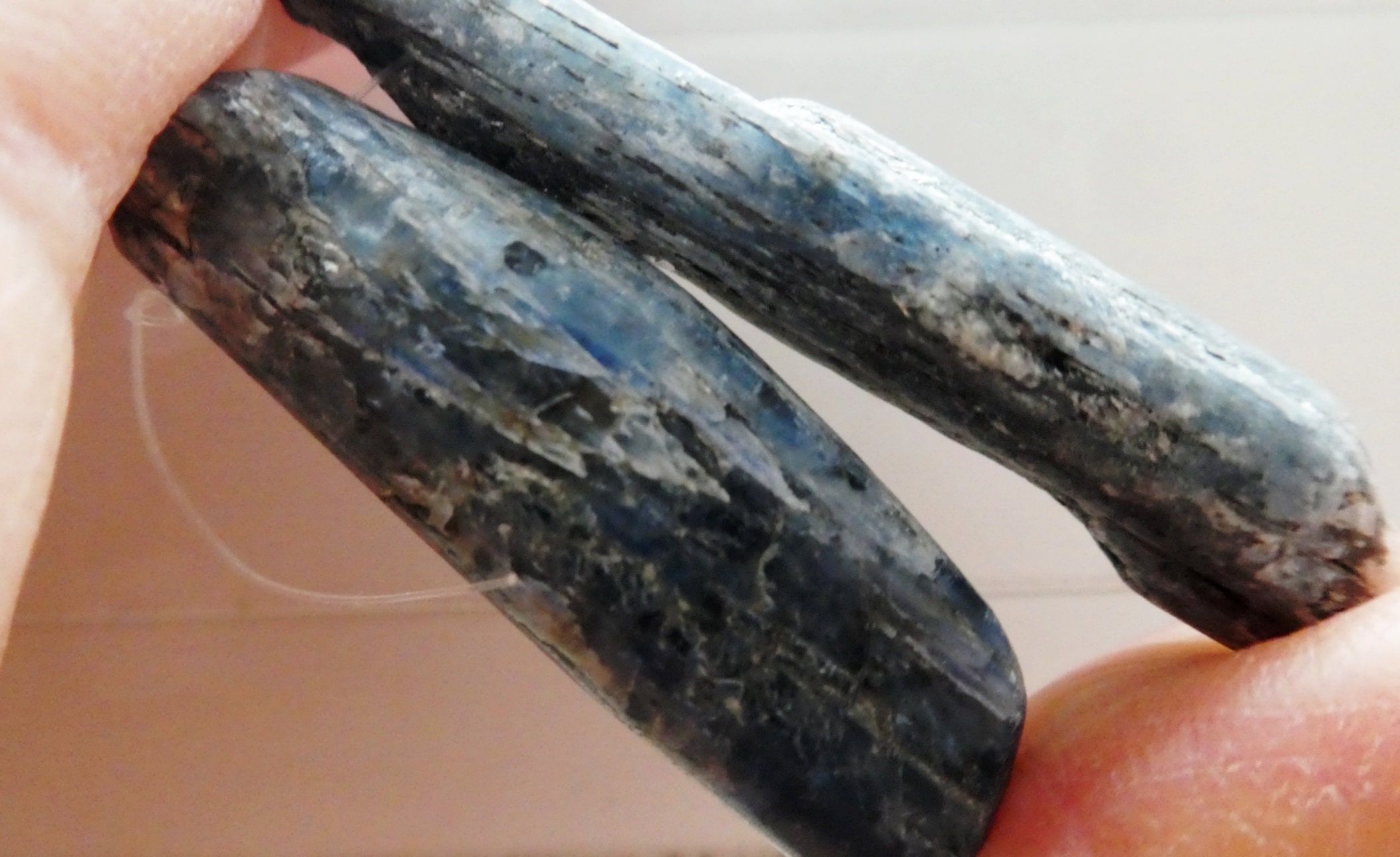 Raw Blue Kyanite 42-51mm Stick Beads- 2 Pcs Chunky Gemstone- Jewelry Making -craft Beads Raw Blue Kyanite 42-51mm Stick Beads- 2 Pcs Chunky Gemstone- Jewelry Making -craft Beads