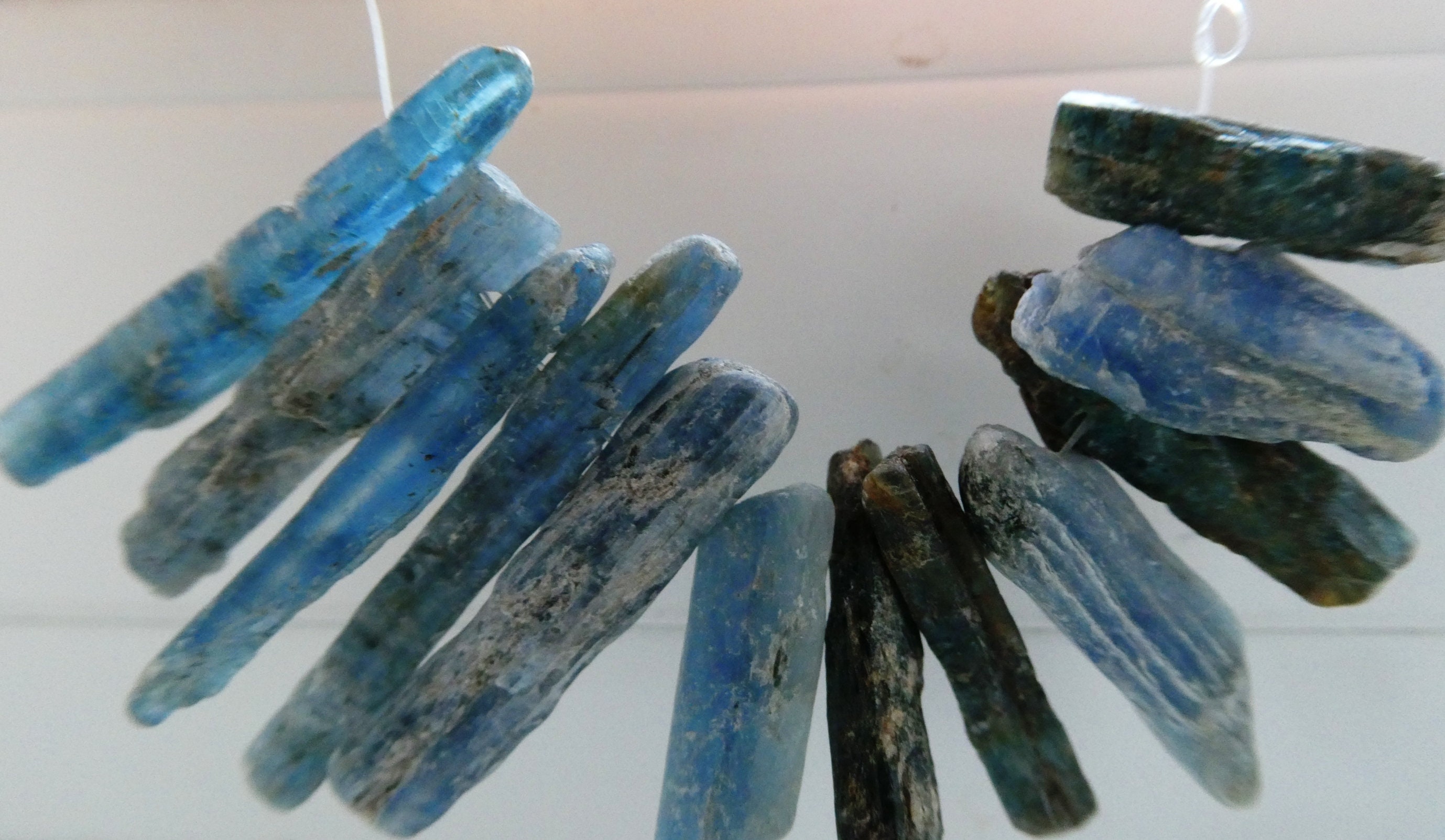 Raw Blue Kyanite Sticks 16-36mm Beads-12 Pcs Gemstone Points -jewelry Making- Crafts Beads